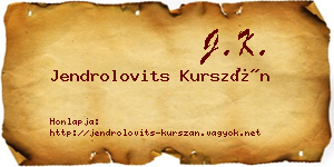 Jendrolovits Kurszán névjegykártya
